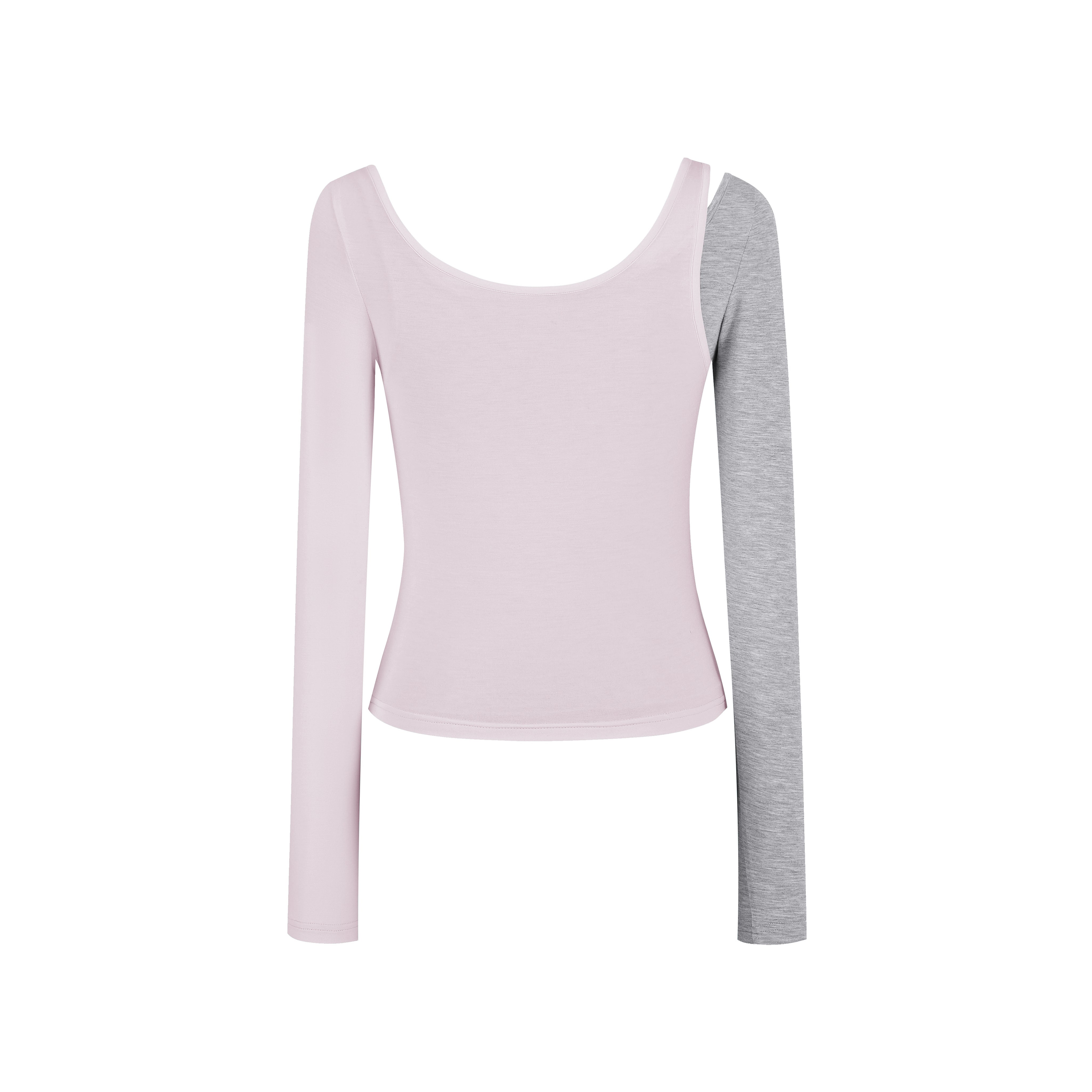 Pink Modal Layered Long Sleeve Top