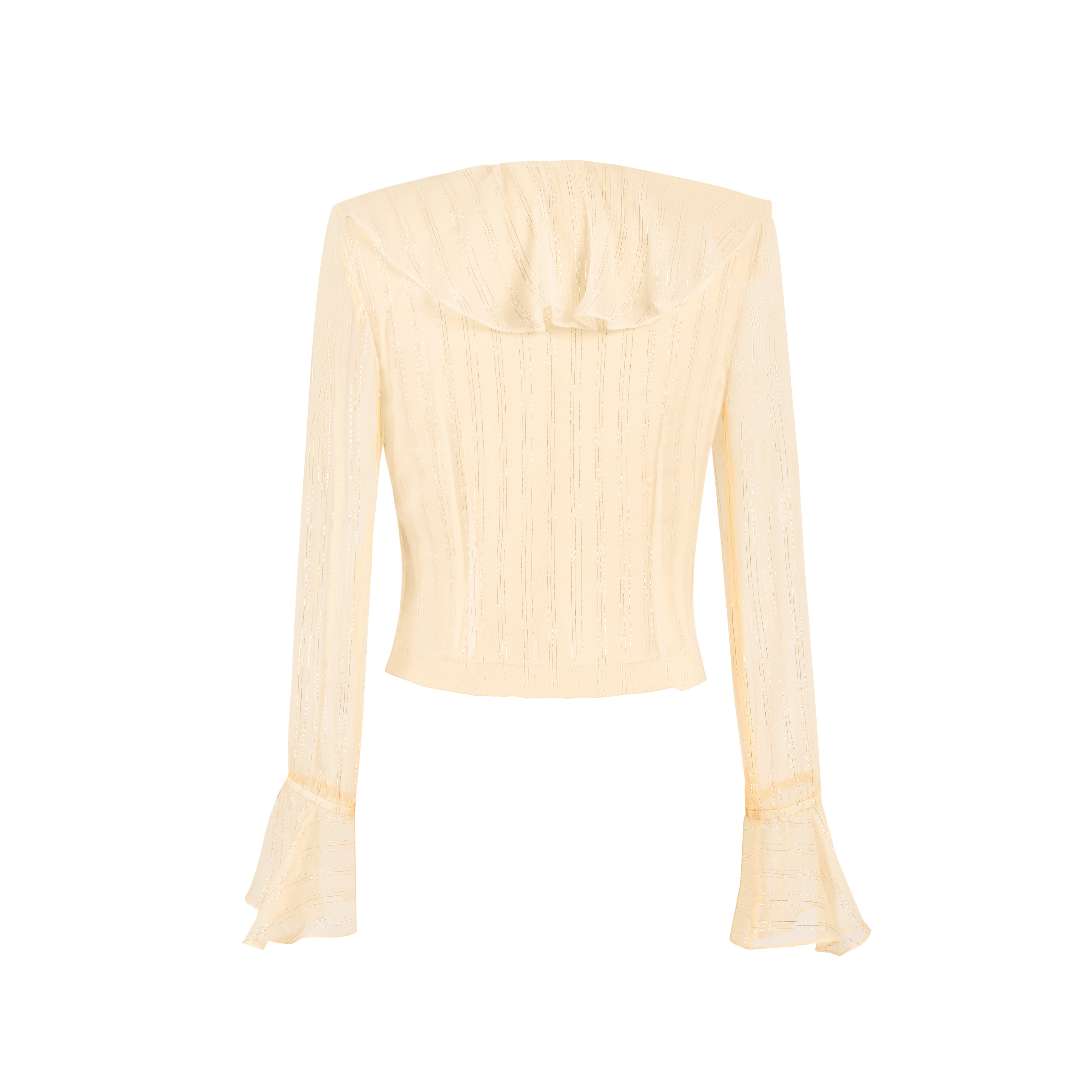 Yellow Silk Flower Ruffled Cardigan