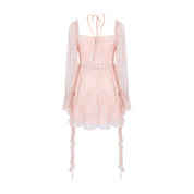 Pink Silk Lotus Ribbon Dress