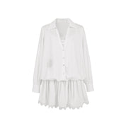 White Two-piece Shirt Dress