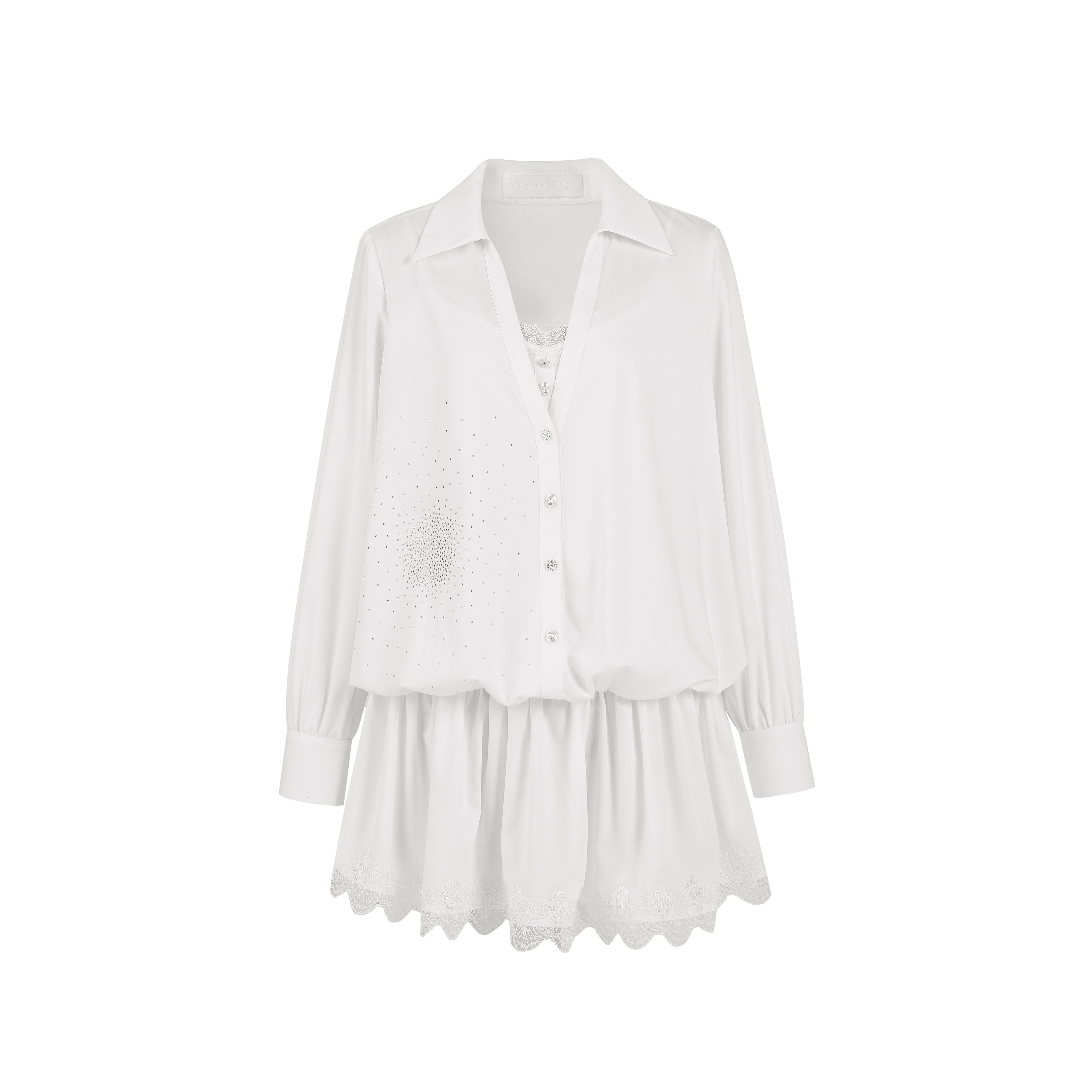 White Two-piece Shirt Dress