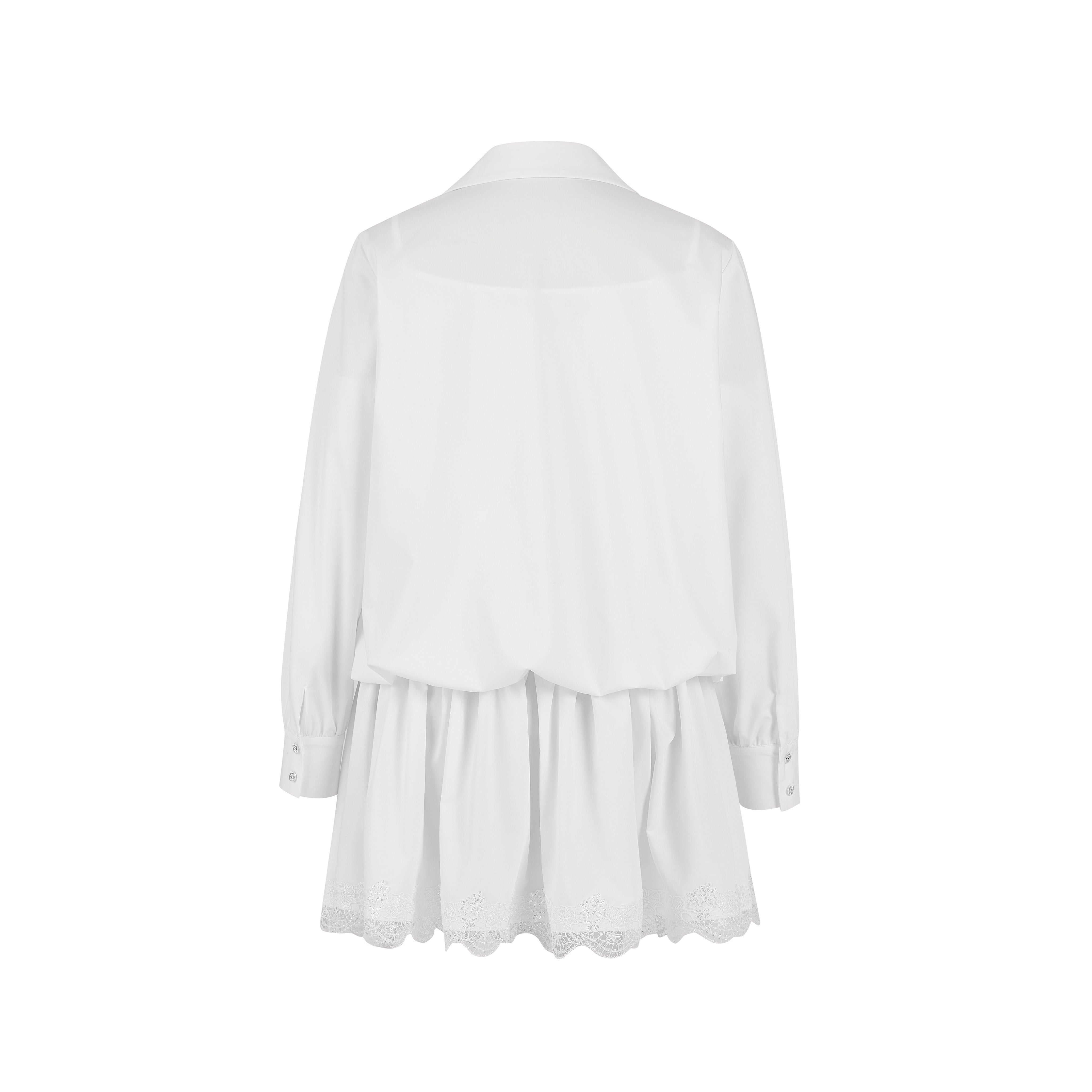 White Two-piece Shirt Dress