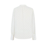 White Gold Embroidered Ribbon Shirt