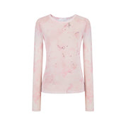Pink Printed Diamond Base Top