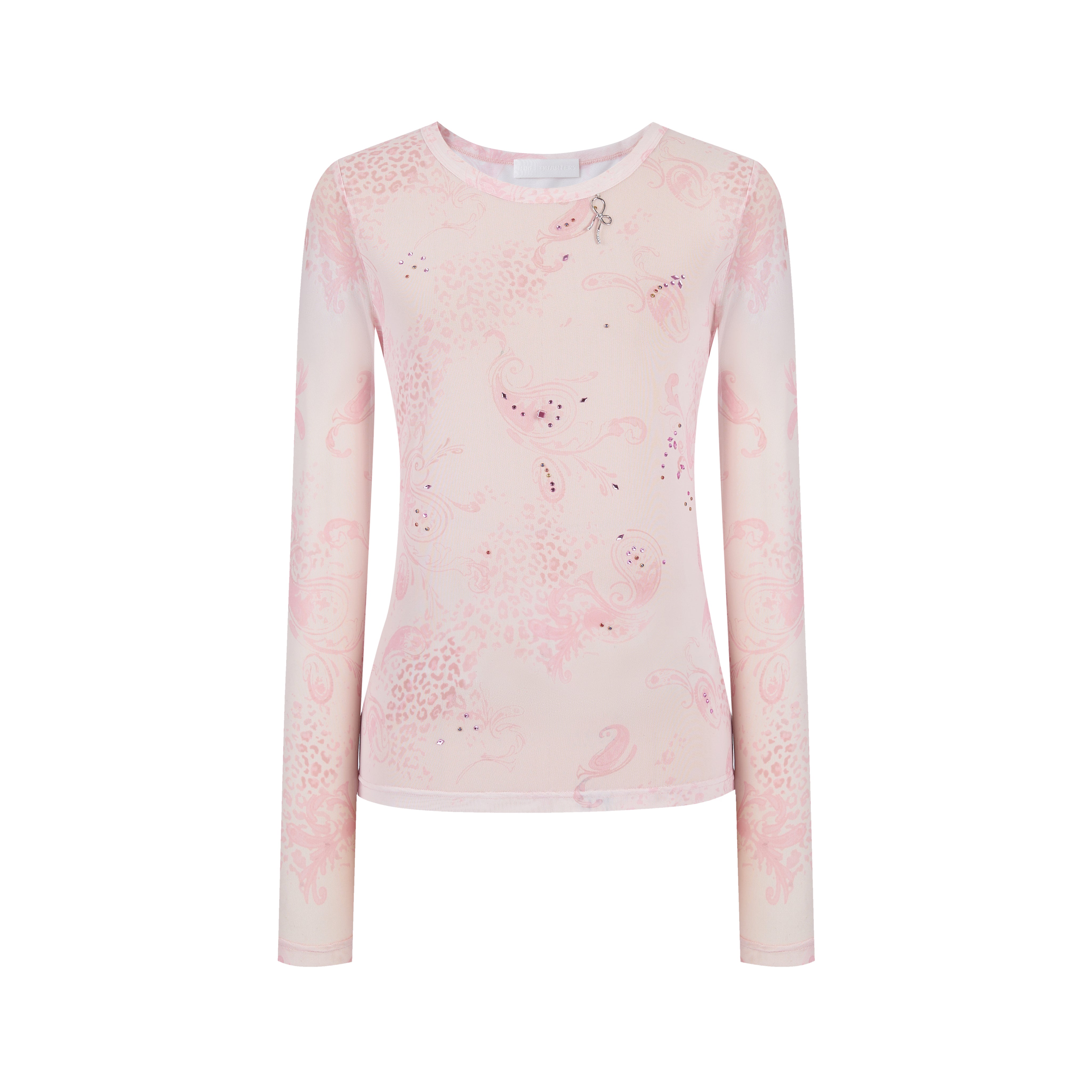 Pink Printed Diamond Base Top