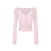 Pink Two-piece Long Sleeve Top