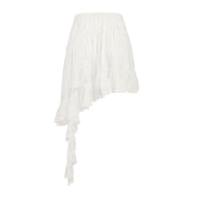 White Lace Irregular Skirt