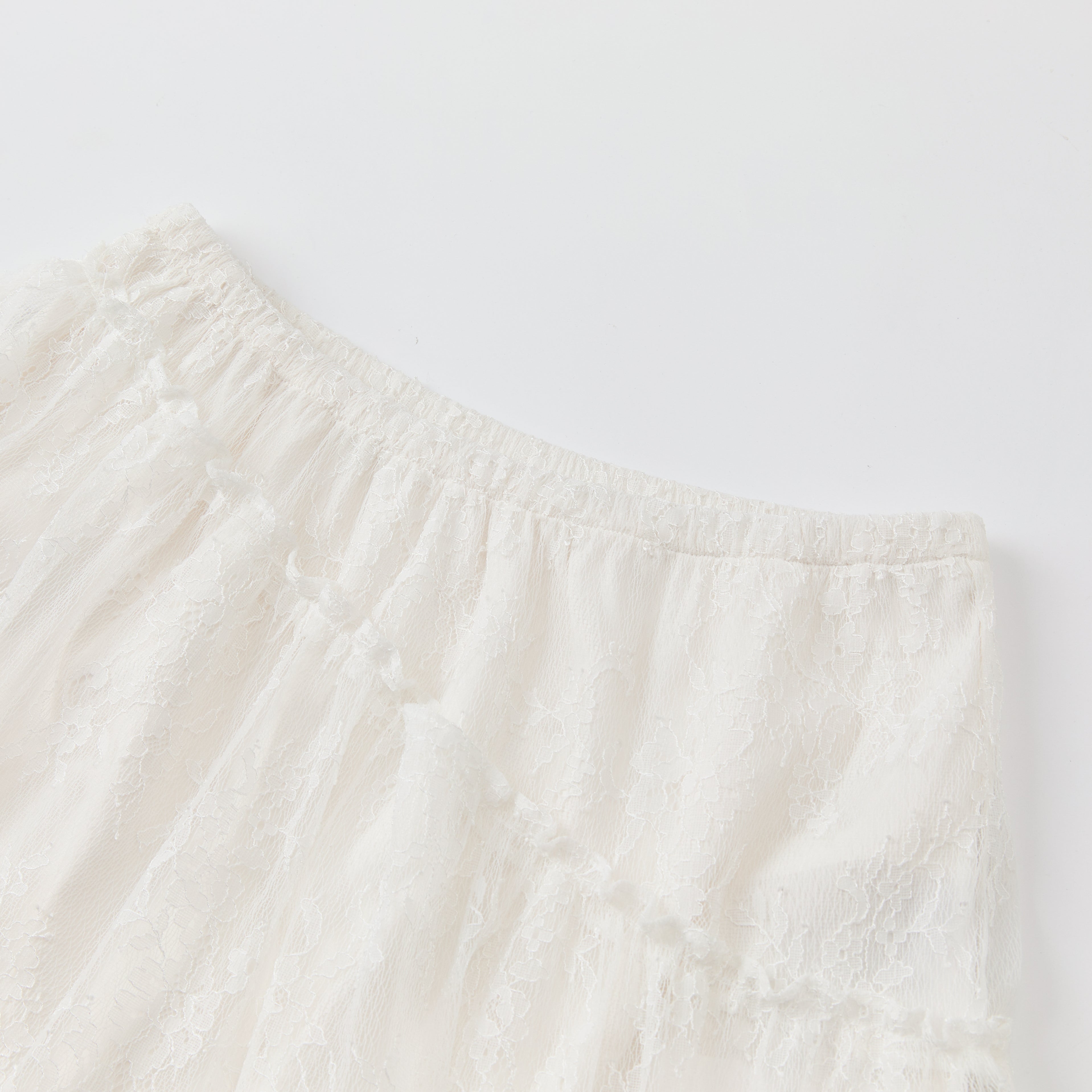 White Lace Irregular Skirt