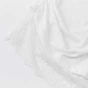 White Lace Off-shoulder Rhinestone T-shirt