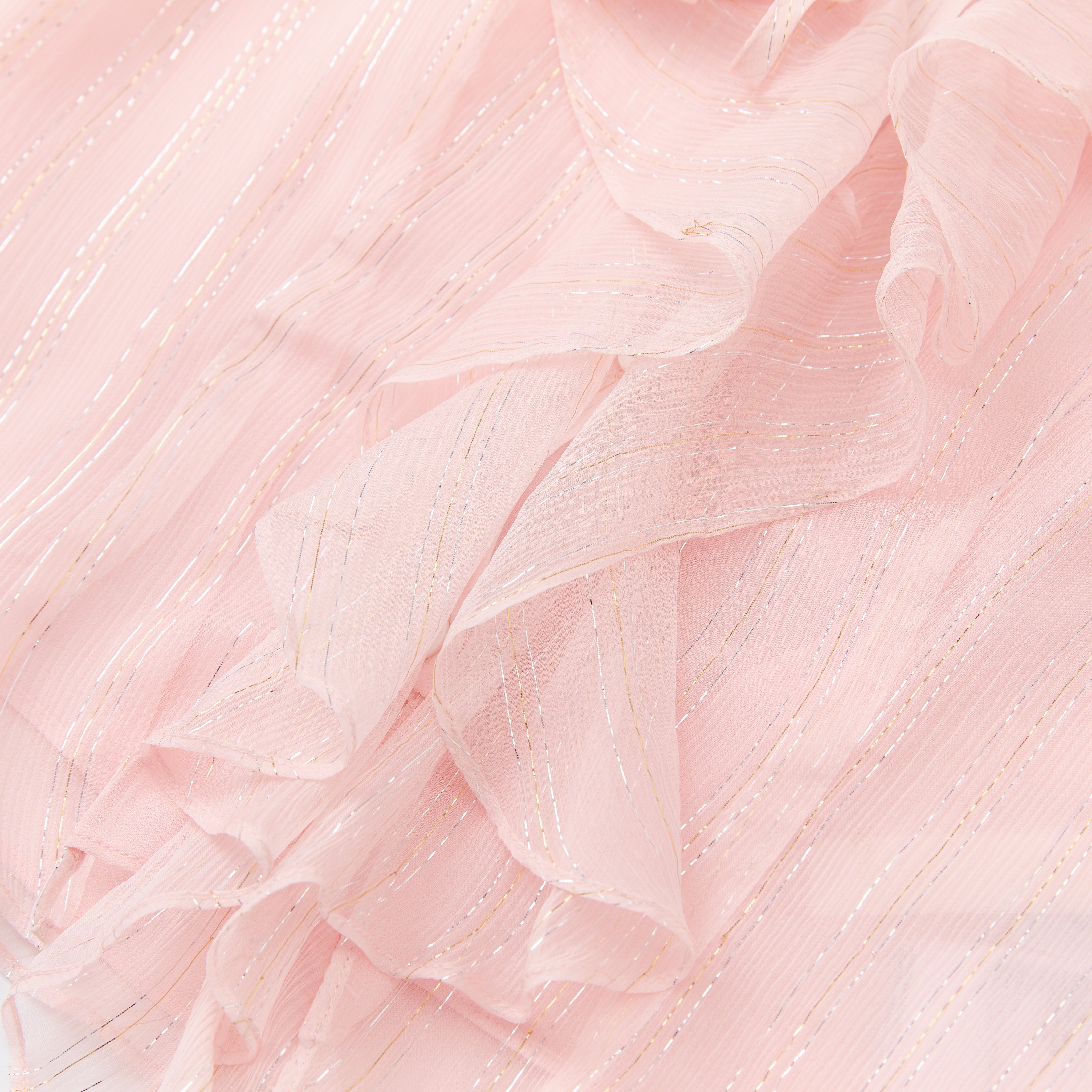 Pink Silk Flower Ruffled Cardigan