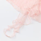 Pink Silk Flower Ruffled Cardigan
