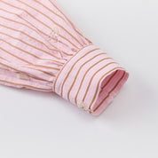 Pink Embroidered Off-Shoulder Striped Shirt