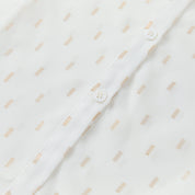 White Gold Embroidered Ribbon Shirt