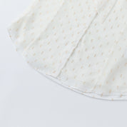 White Gold Embroidered Ribbon Shirt