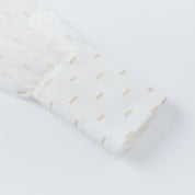 White Gold Embroidered Ribbon Shirt