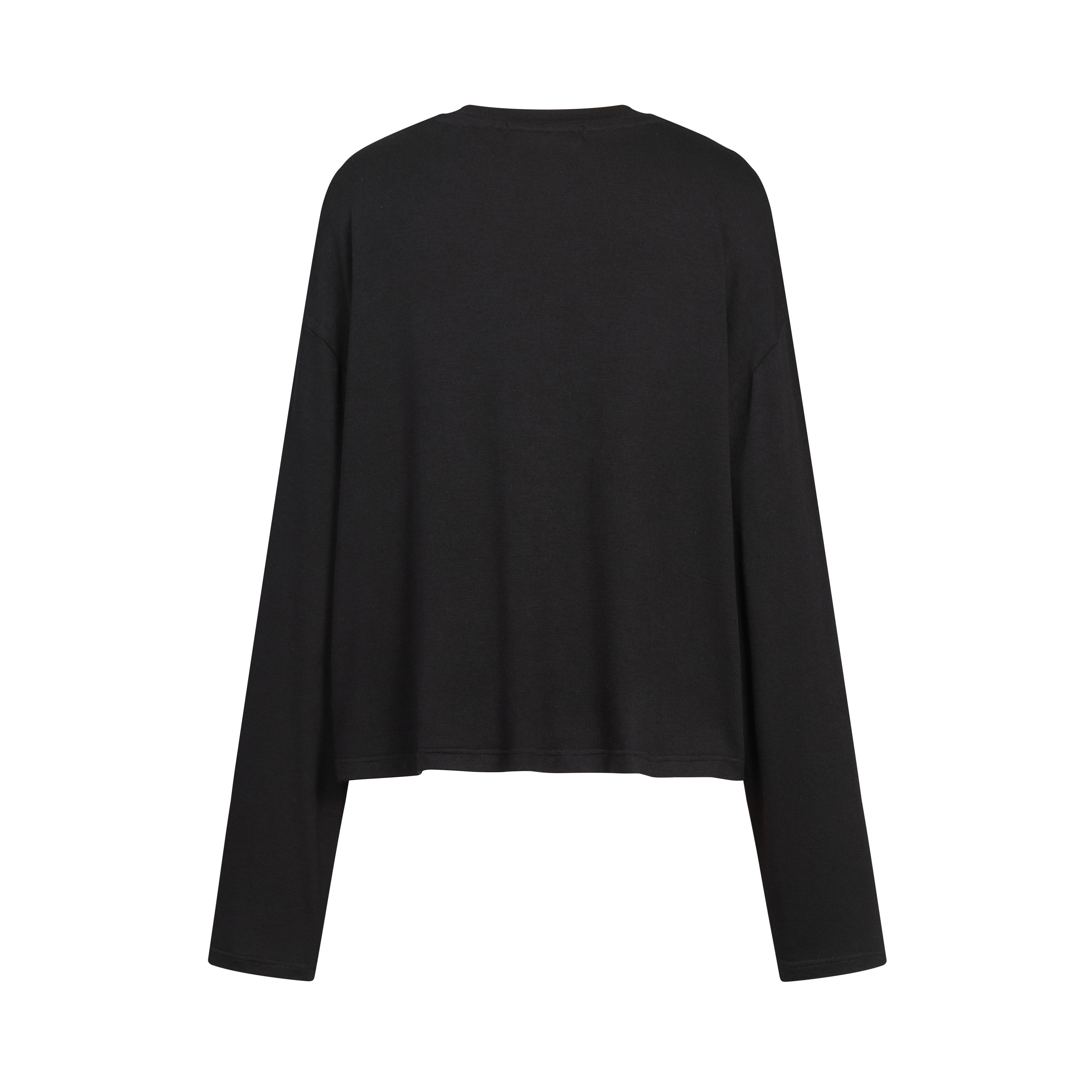 Black Bow Embroidered Loose T-Shirt