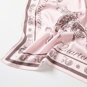 Pink Bow Cashew Flower Square Scarf