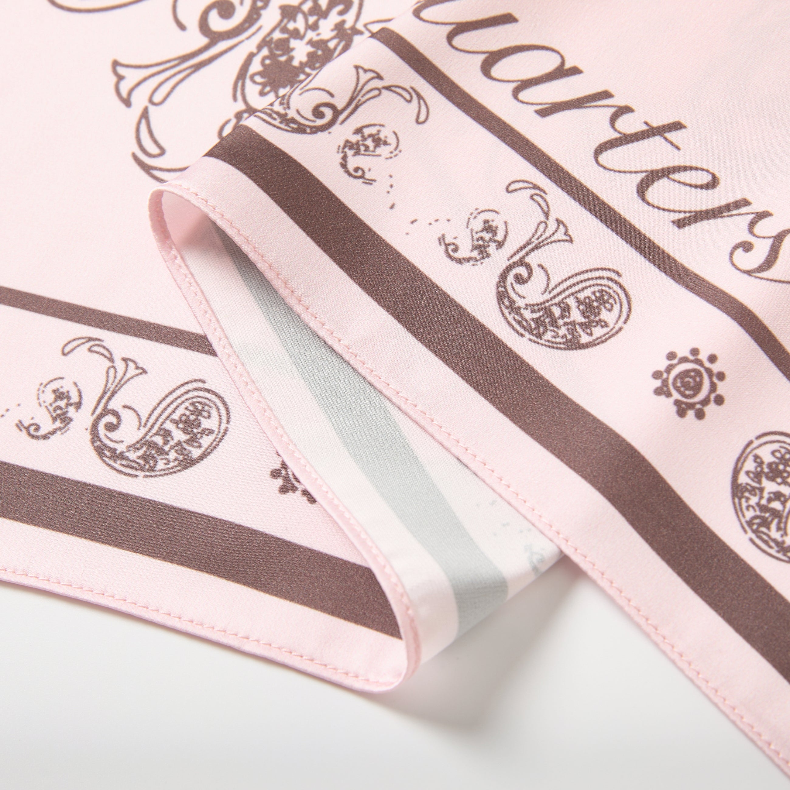 Pink Bow Cashew Flower Square Scarf