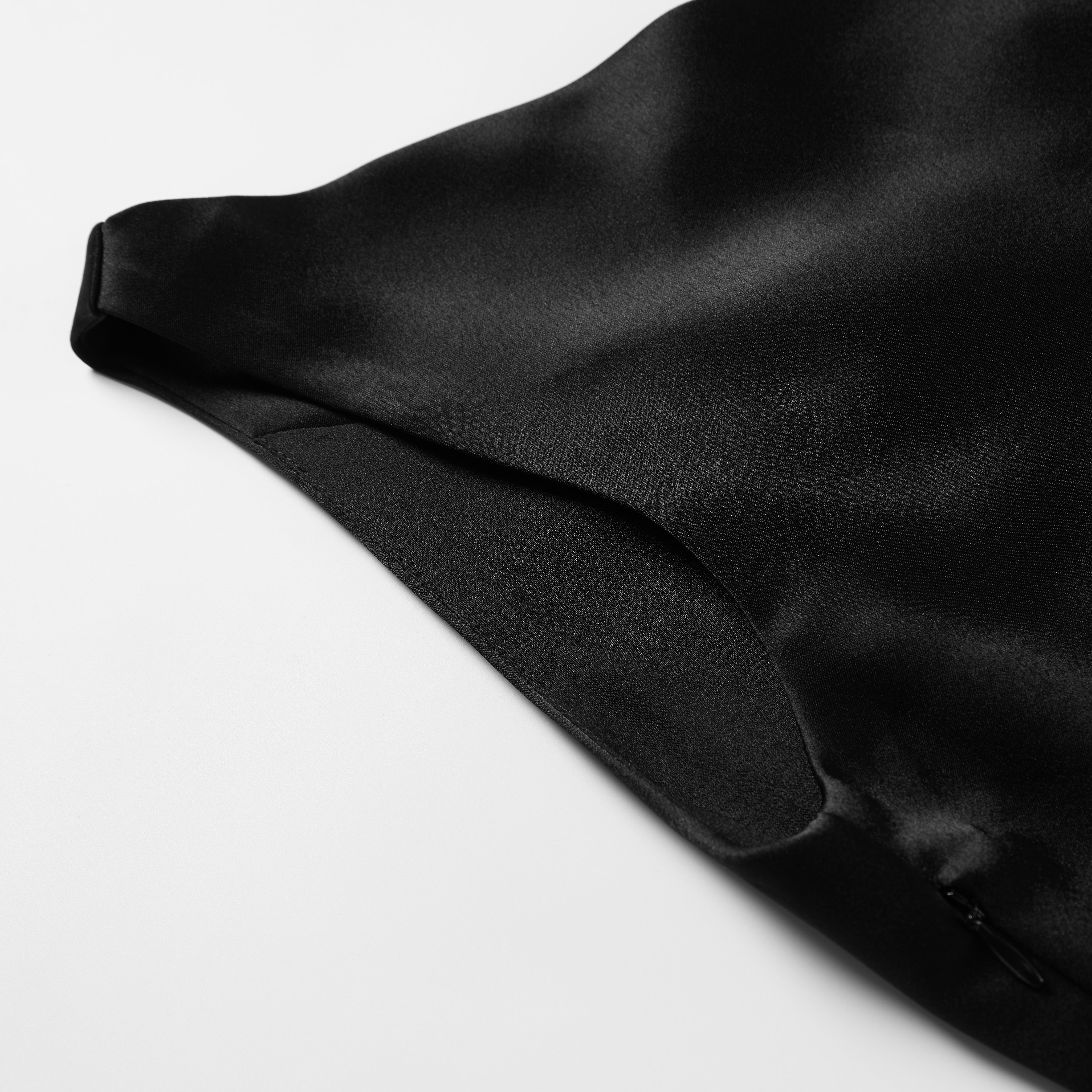 Black Diamond Chain Satin Lace Dress