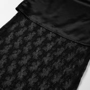 Black Diamond Chain Satin Lace Dress