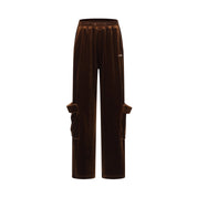 Brown Velvet Cargo Pants