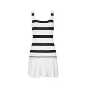 Black and White Striped Knitted Dress