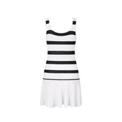Black and White Striped Knitted Dress
