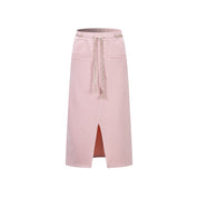 Pink Drawstring Padded Skirt