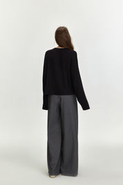 Black Bow Embroidered Loose T-Shirt