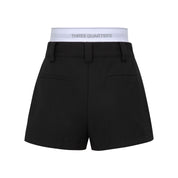 Black Logo Waistband Pleated Skort