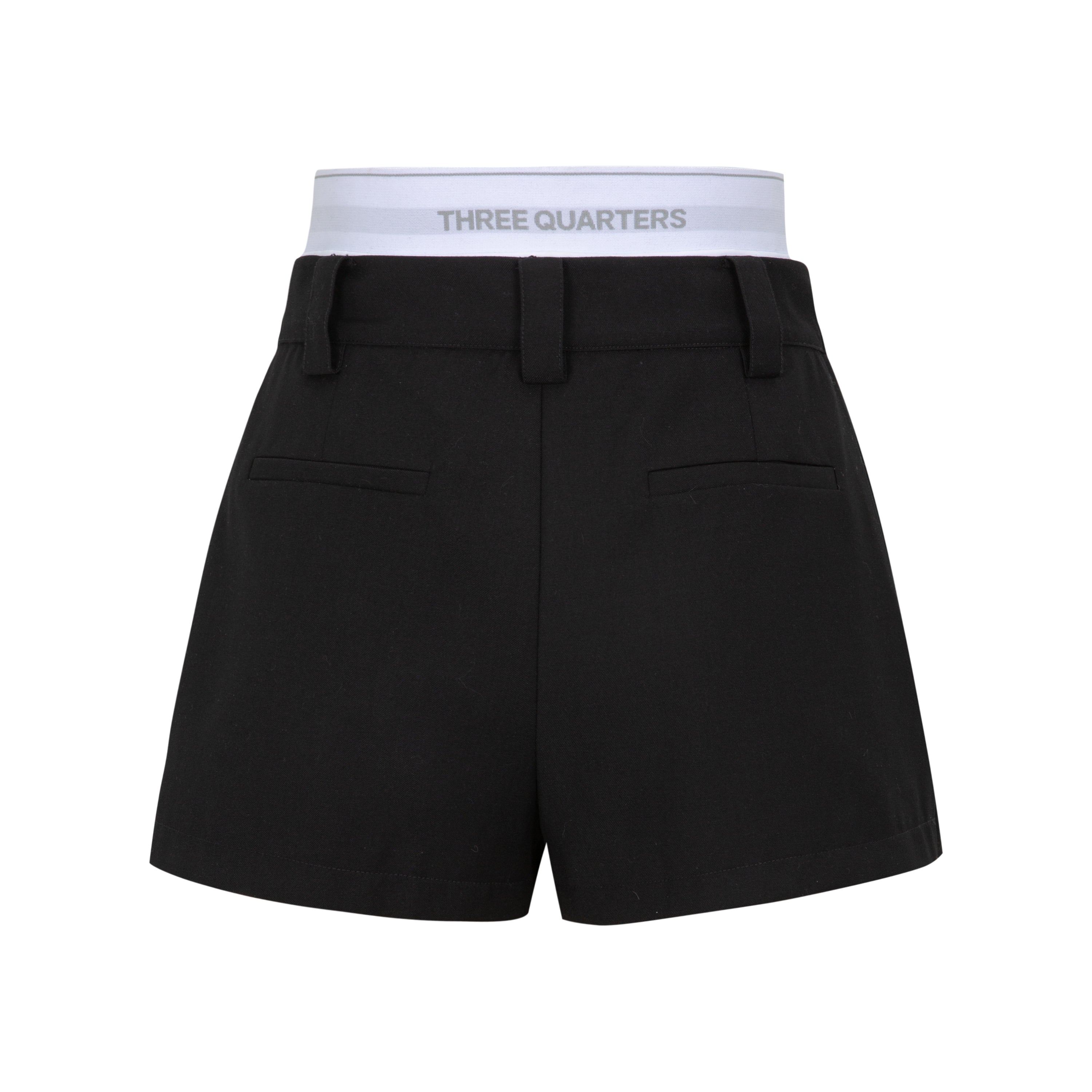 Black Logo Waistband Pleated Skort
