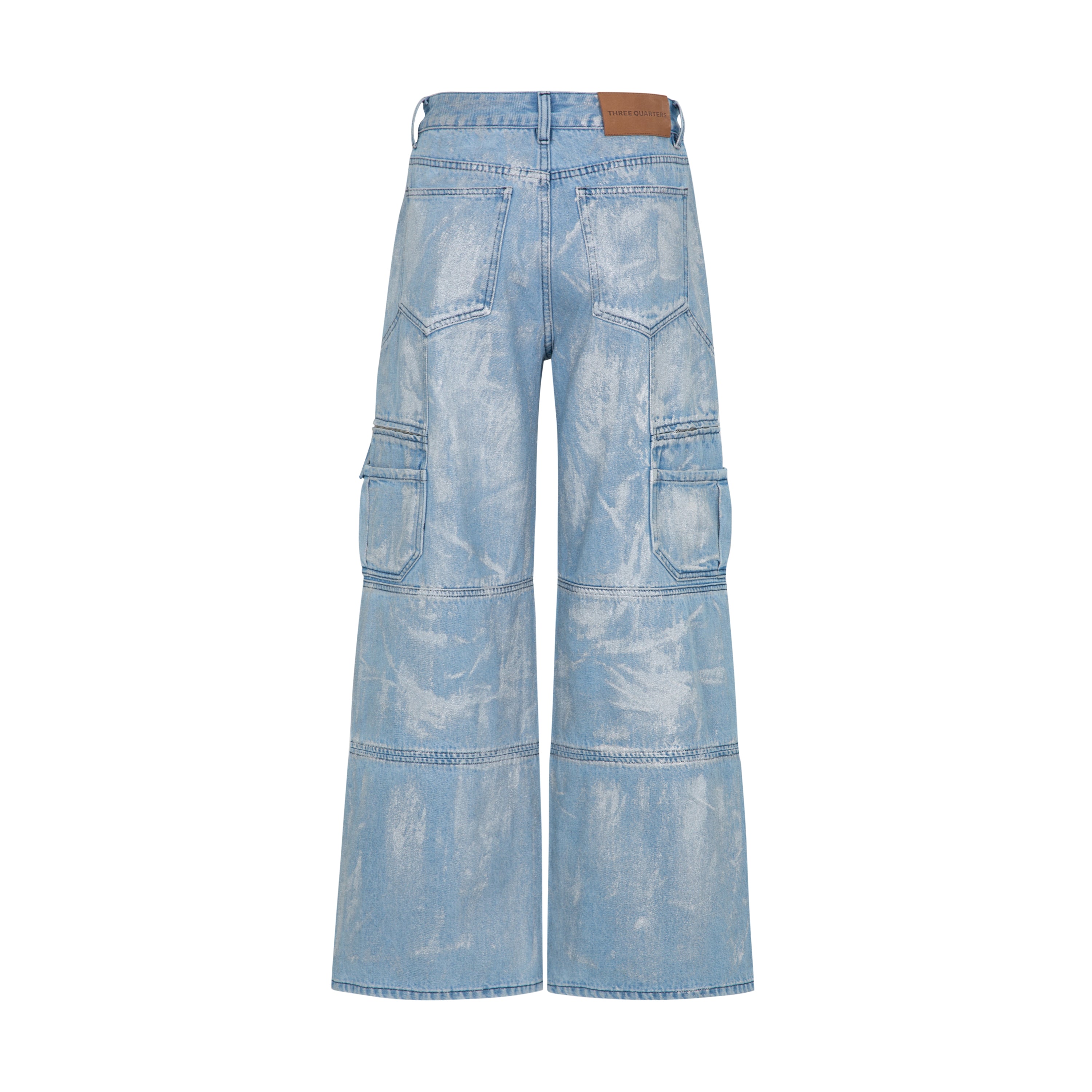 Blue Silver Cargo Pocket Jeans