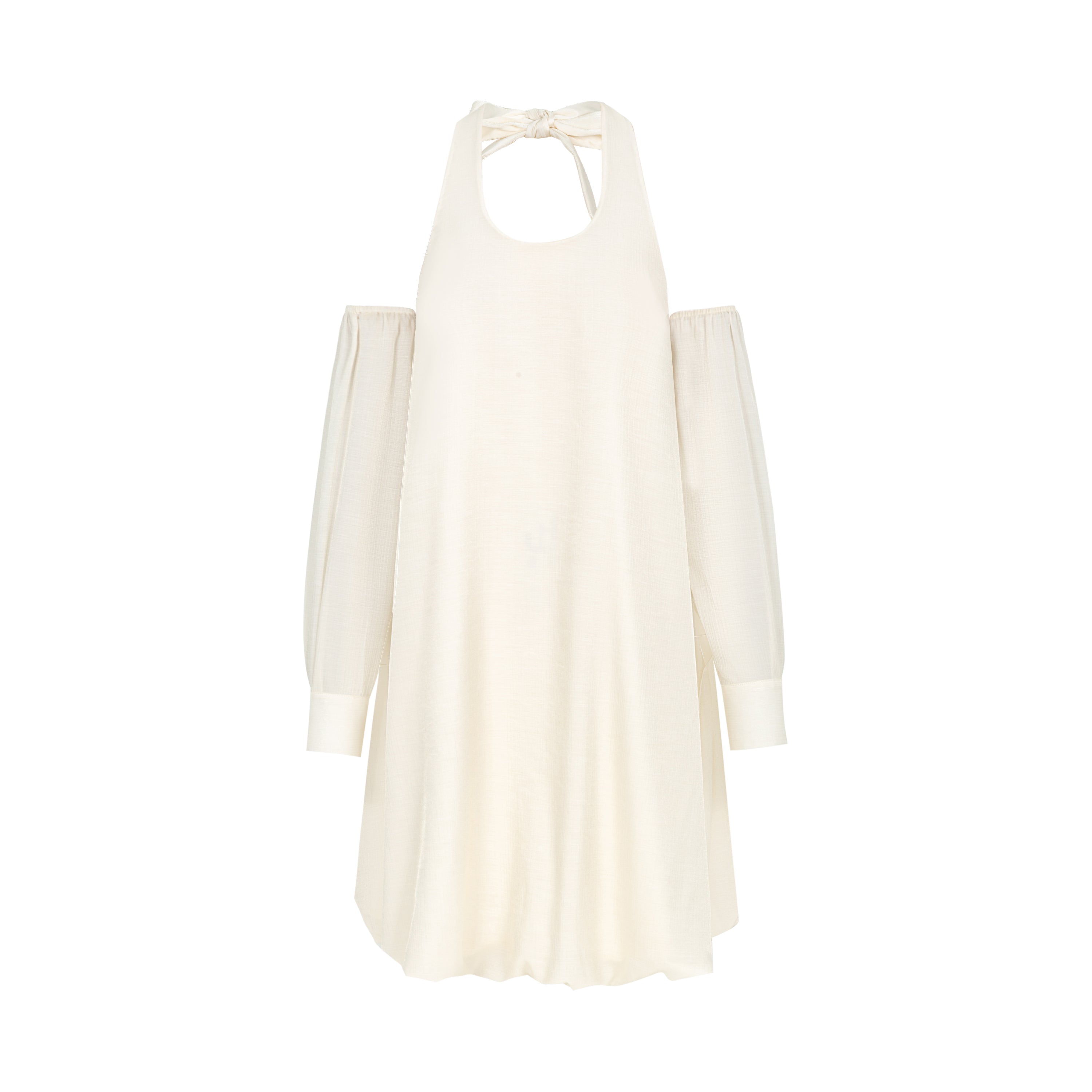 Off-white Off-shoulder Halter Dress