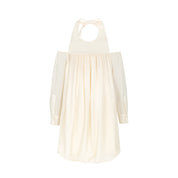 Off-white Off-shoulder Halter Dress