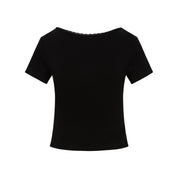 Black Lace Embroidery T-shirt