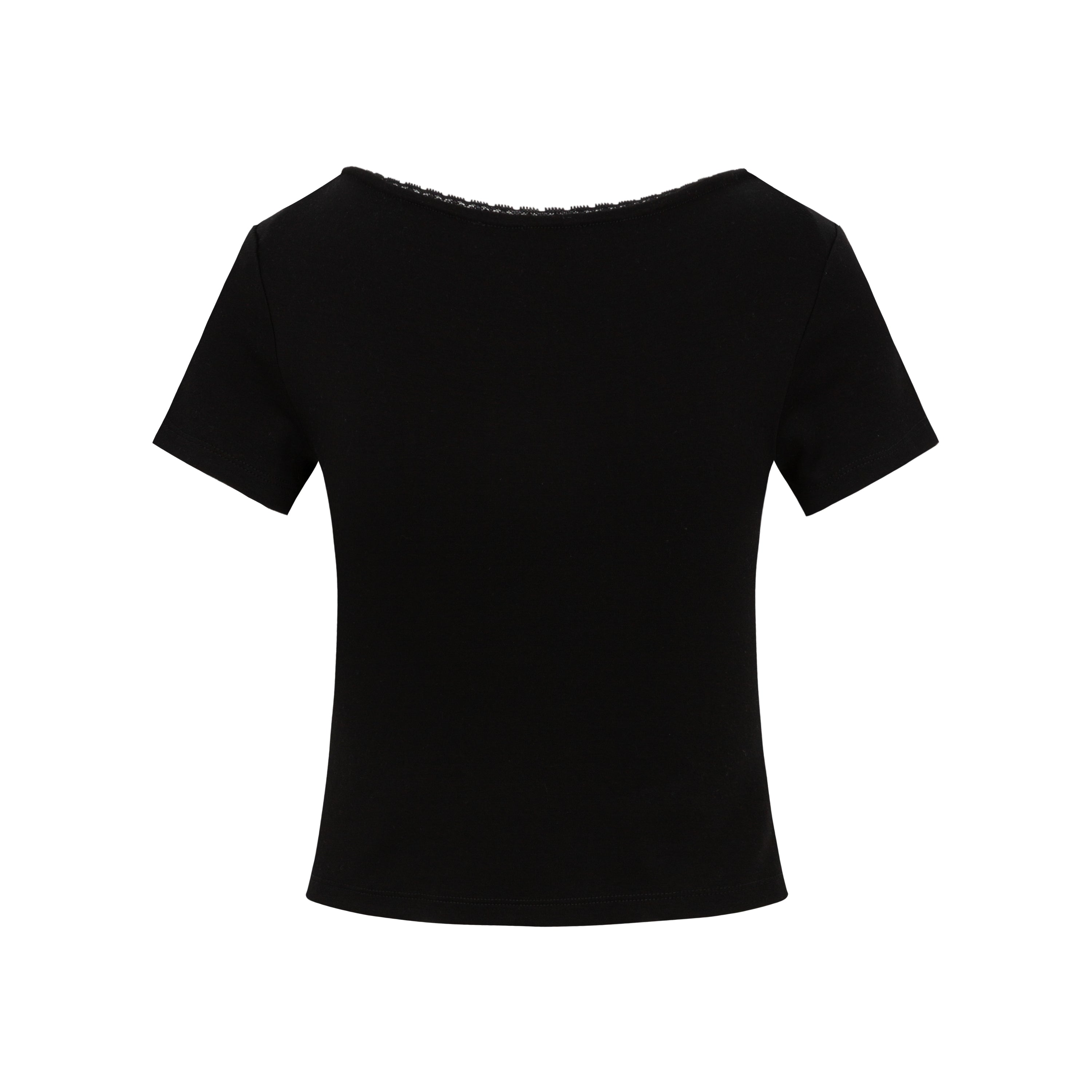 Black Lace Embroidery T-shirt