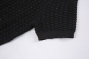 Black Cut-out Crewneck Top