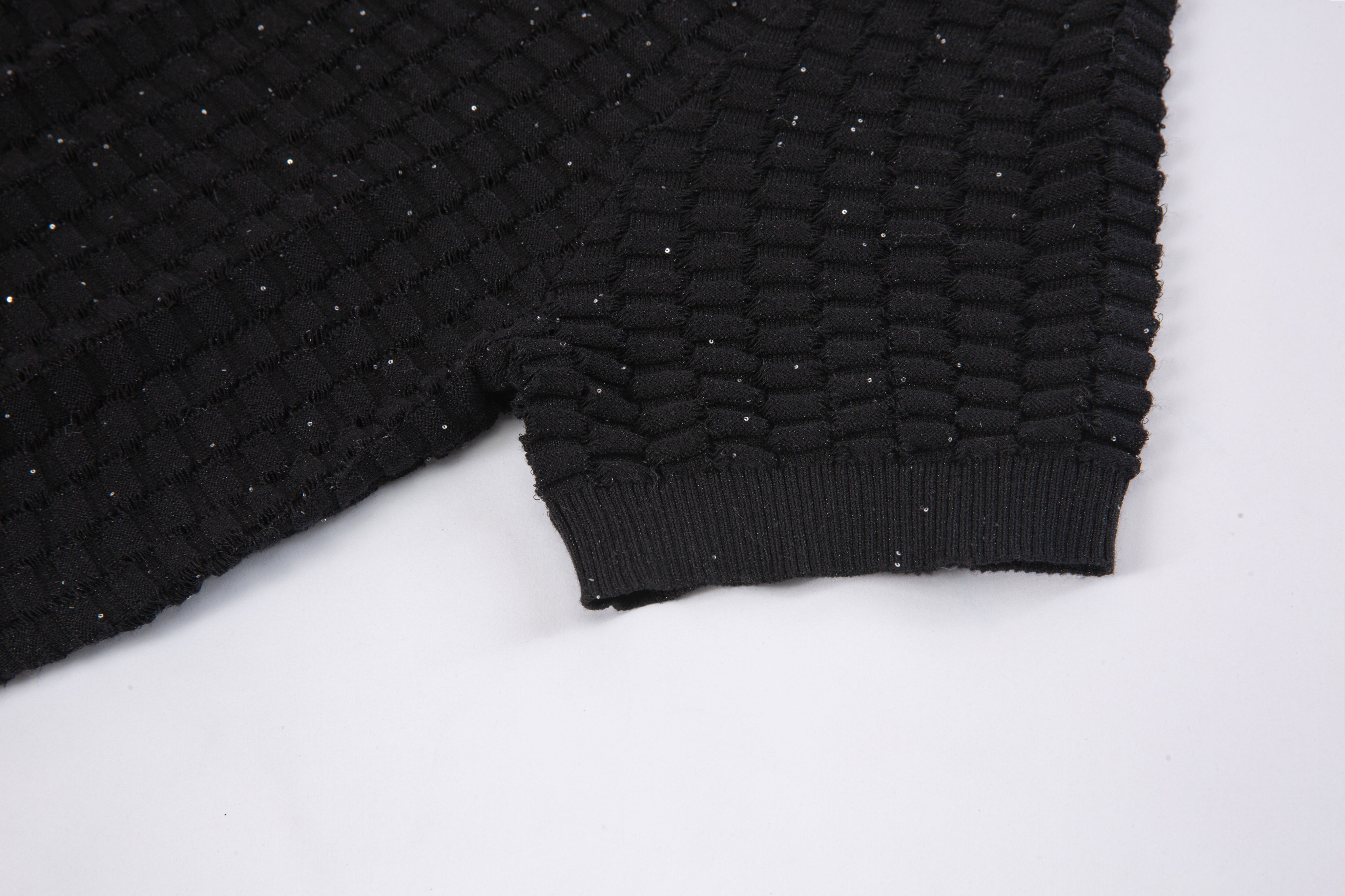 Black Cut-out Crewneck Top