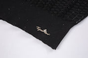 Black Cut-out Crewneck Top