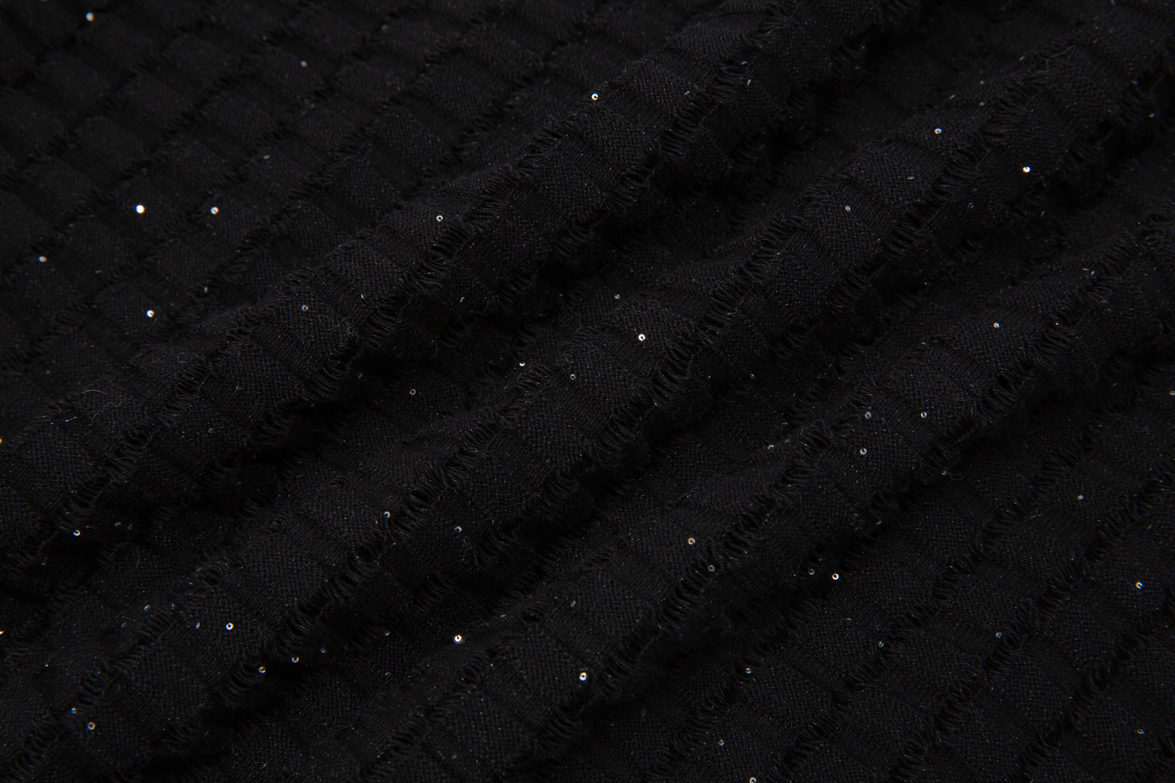 Black Cut-out Crewneck Top
