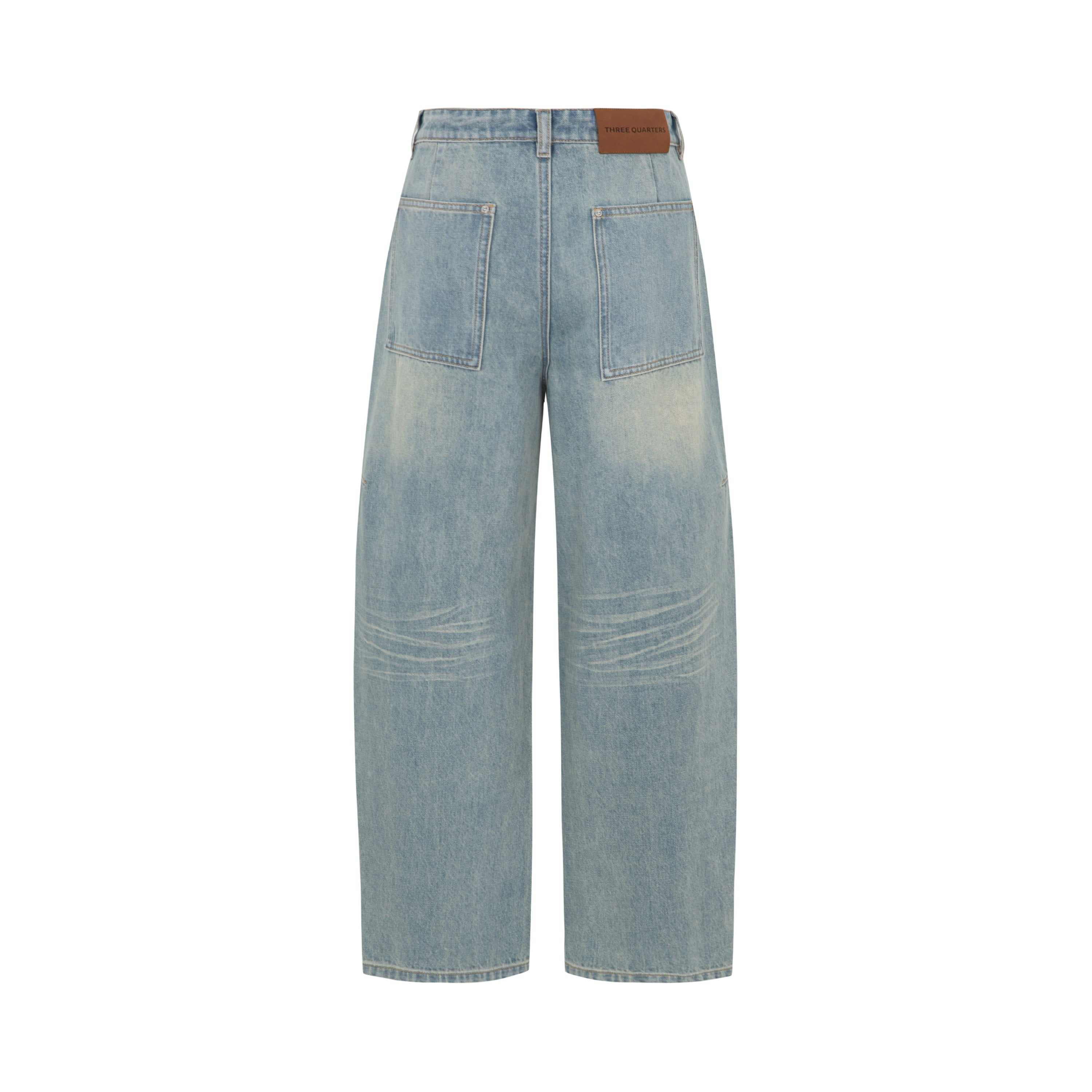 Blue Vintage Three-dimensional Split Scimitar Jeans