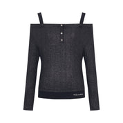 Black Glitter Two-piece T-shirt