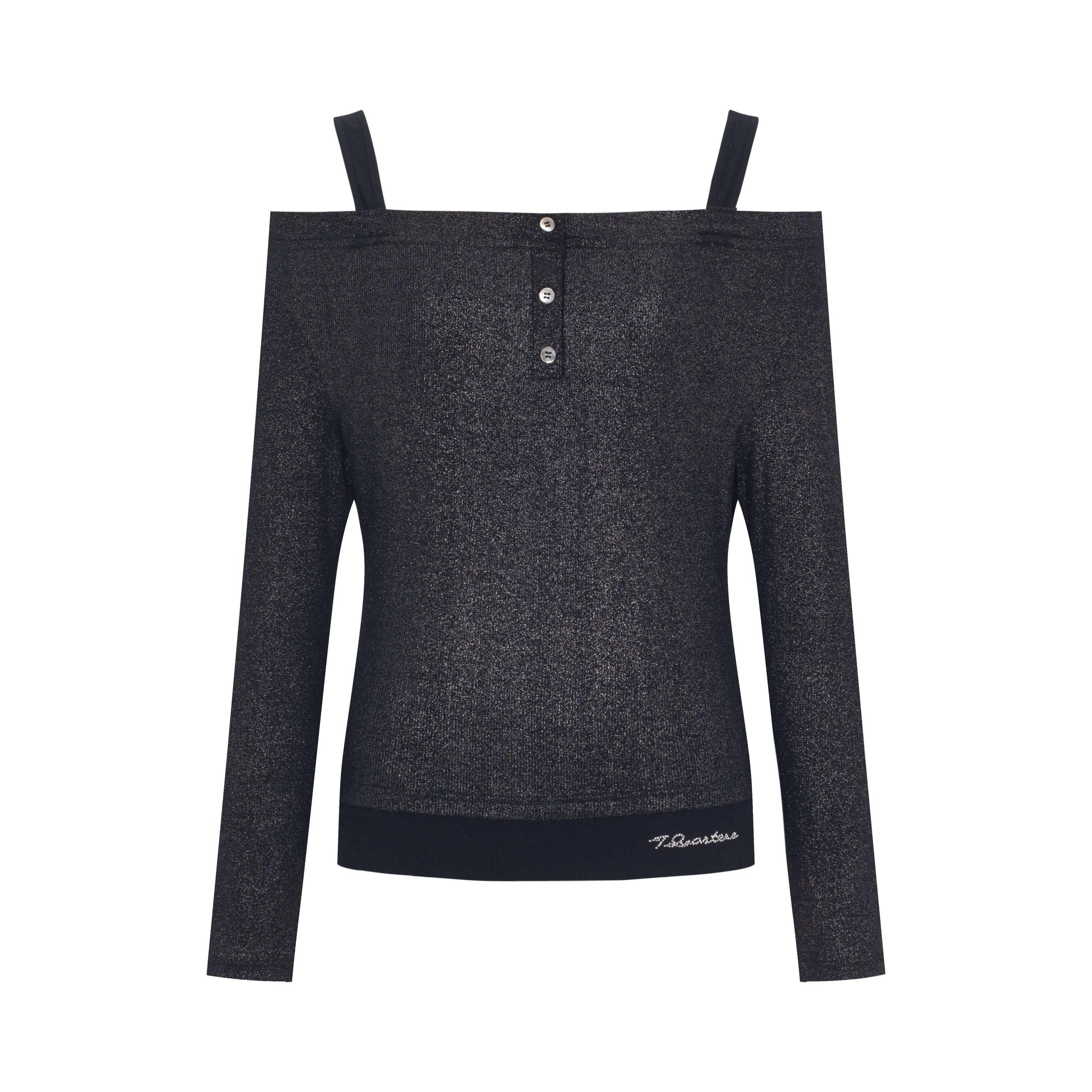 Black Glitter Two-piece T-shirt