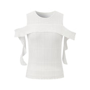 Off-White Patchwork Cold Shoulder Sweater