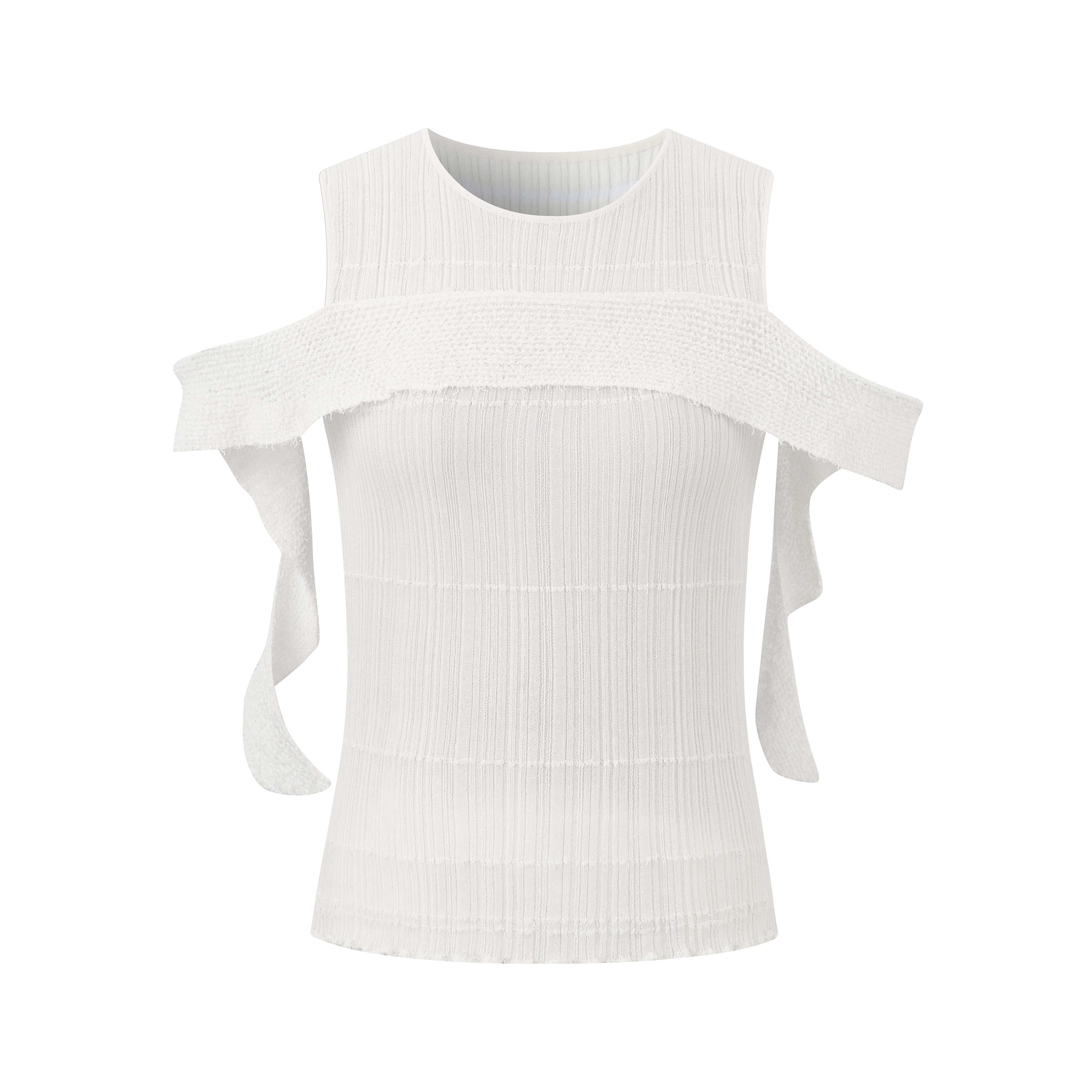 Off-White Patchwork Cold Shoulder Sweater